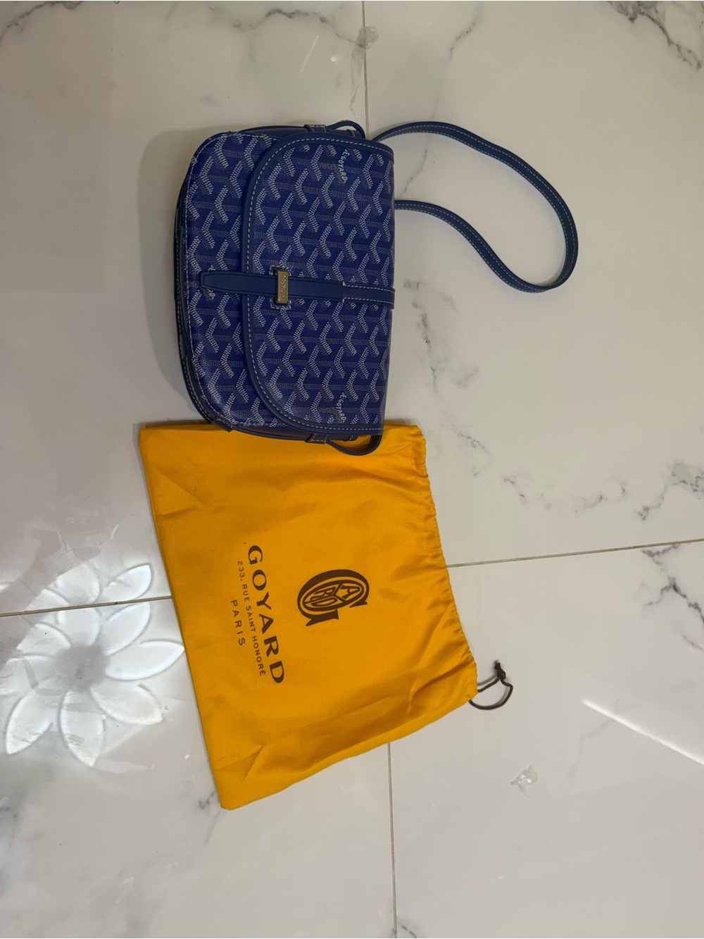 Goyard Blue Belevedere Crossbody Bag